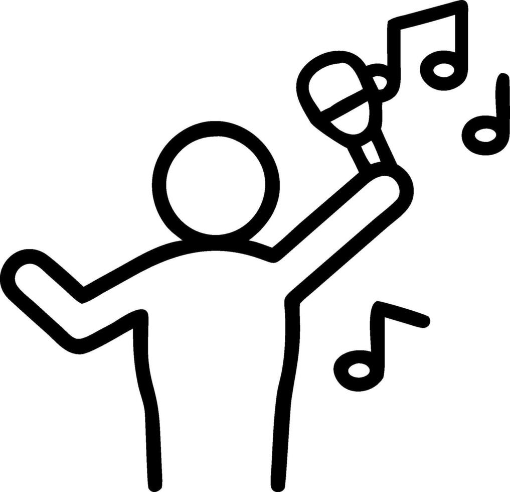 Person with Magic Microphone and Floating Music Notes concept as A person holding a magic microphone with floating music notes set against a blank background off vector