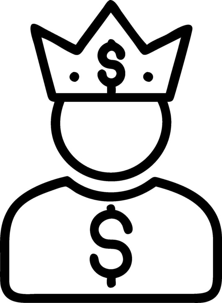 Person with Money Crown concept as A person wearing a crown made of money set against a clean background with ample space for text or design elements symbolizing vector