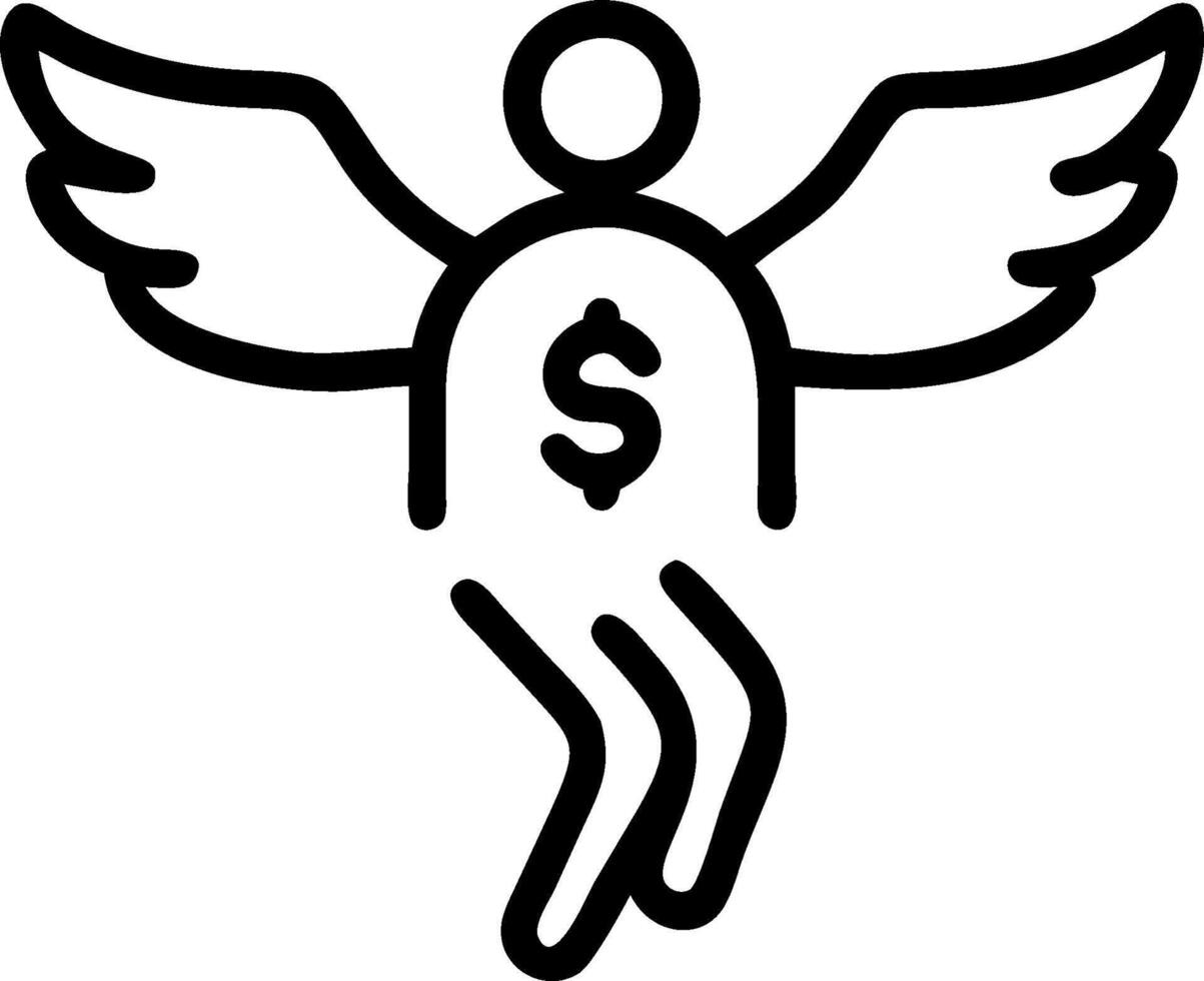 Person with Money Wings concept as A person depicted with money as wings against a blank background offering space for text or graphics symbolizing financial fre vector