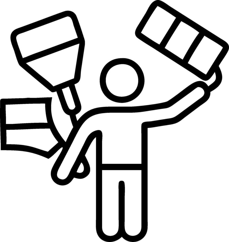 Person with Paint Roller and Color Swatches for Decorating Service concept as A person holding a paint roller and color swatches set against a blank background p vector