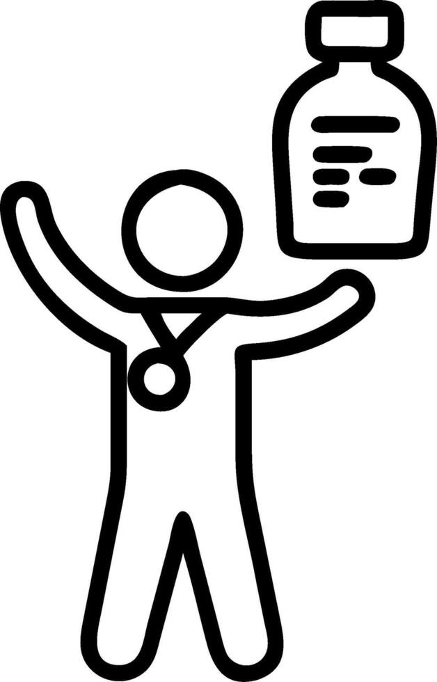 Pharmacist with a certification and a medicine bottle symbolizing pharmaceutical success with ample space for text. concept as A pharmacist holding a certificati vector