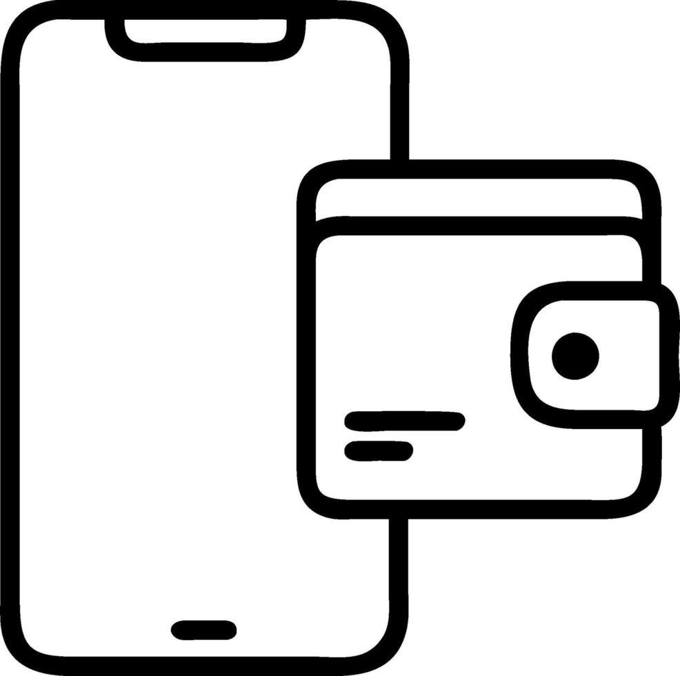 Phone and Digital Wallet Icon concept as A smartphone and a digital wallet icon placed on a clean surface providing space for additional text or graphics. in Pho vector
