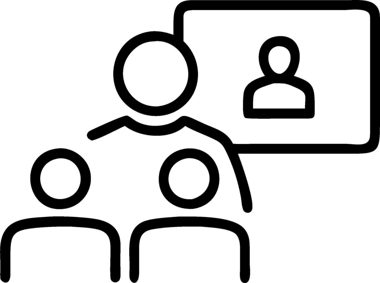 Project manager leading a hybrid project update meeting concept as A project manager leading a hybrid project update meeting with team members onsite and remote vector