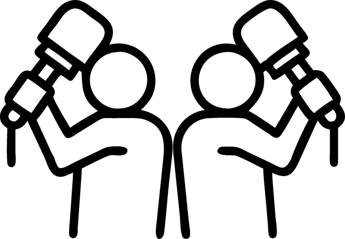 Public Relations Team with Microphones and Press Releases concept as A public relations team holding microphones and reviewing press releases set against a whims vector