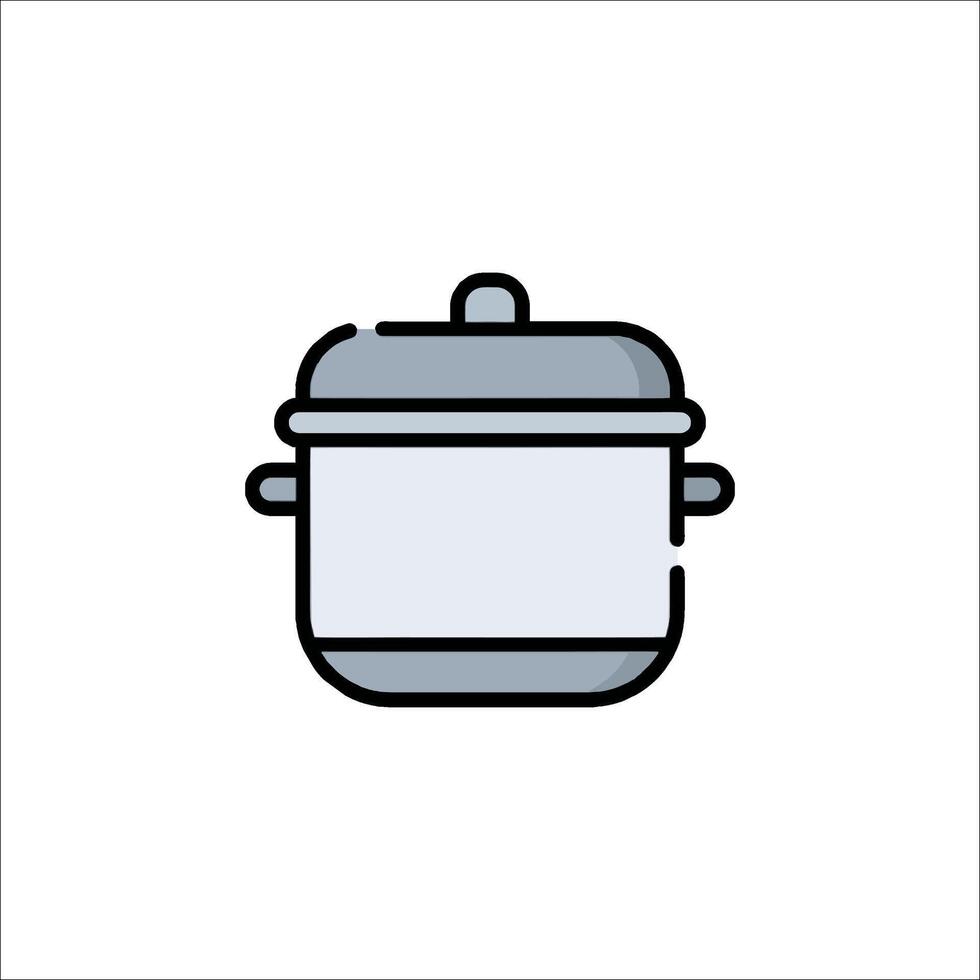 A pot with a lid on a white background vector