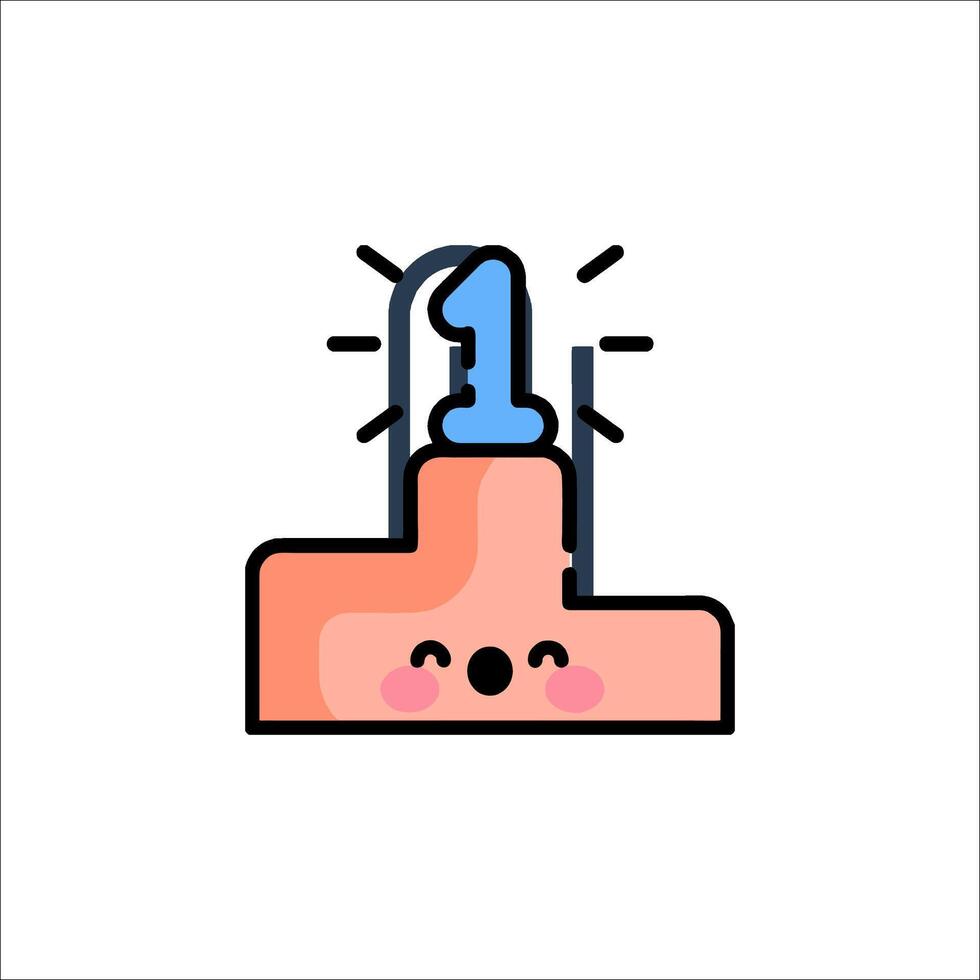 A cartoon character holding a number one vector