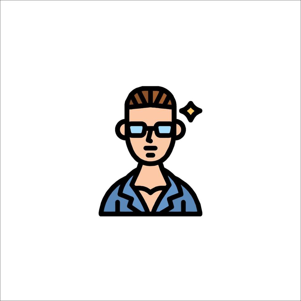 A man with glasses and a beard icon vector