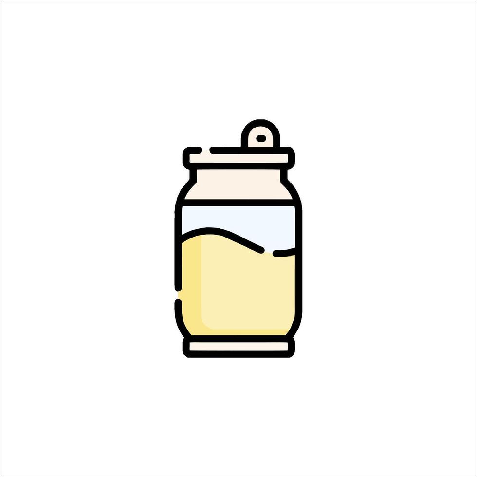 A jar of milk with a lid on it vector