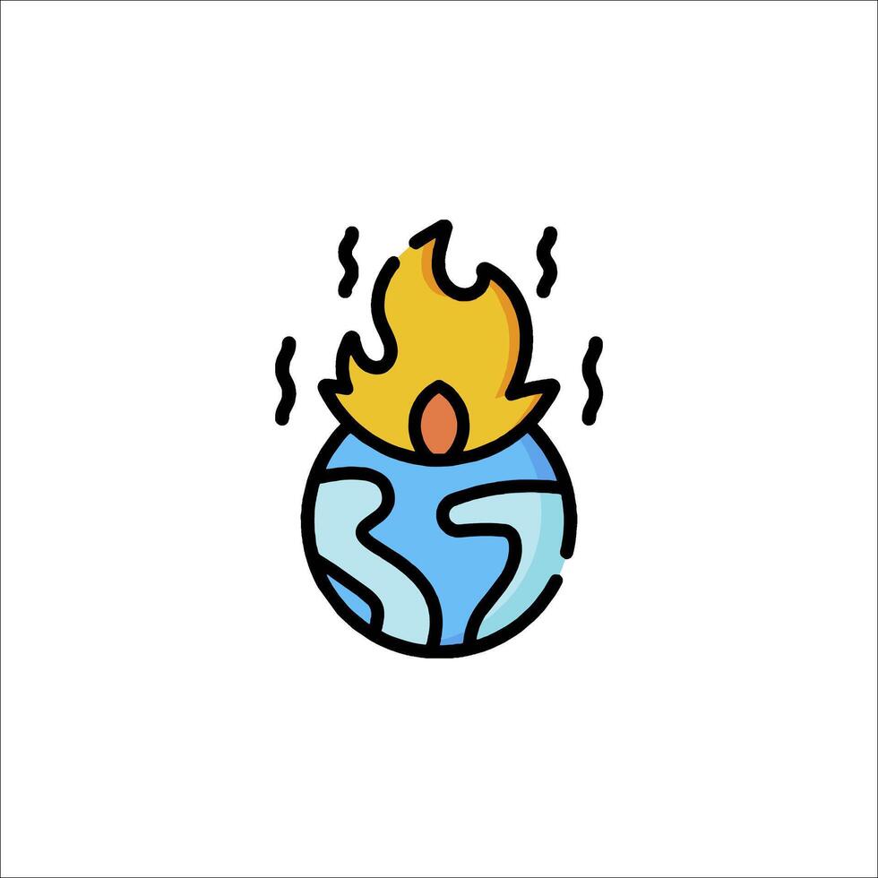 A globe with a flame inside it and a flame coming out of it vector