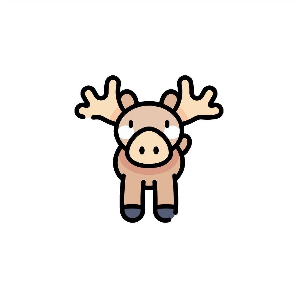 A moose is standing on its hind legs with its horns up vector