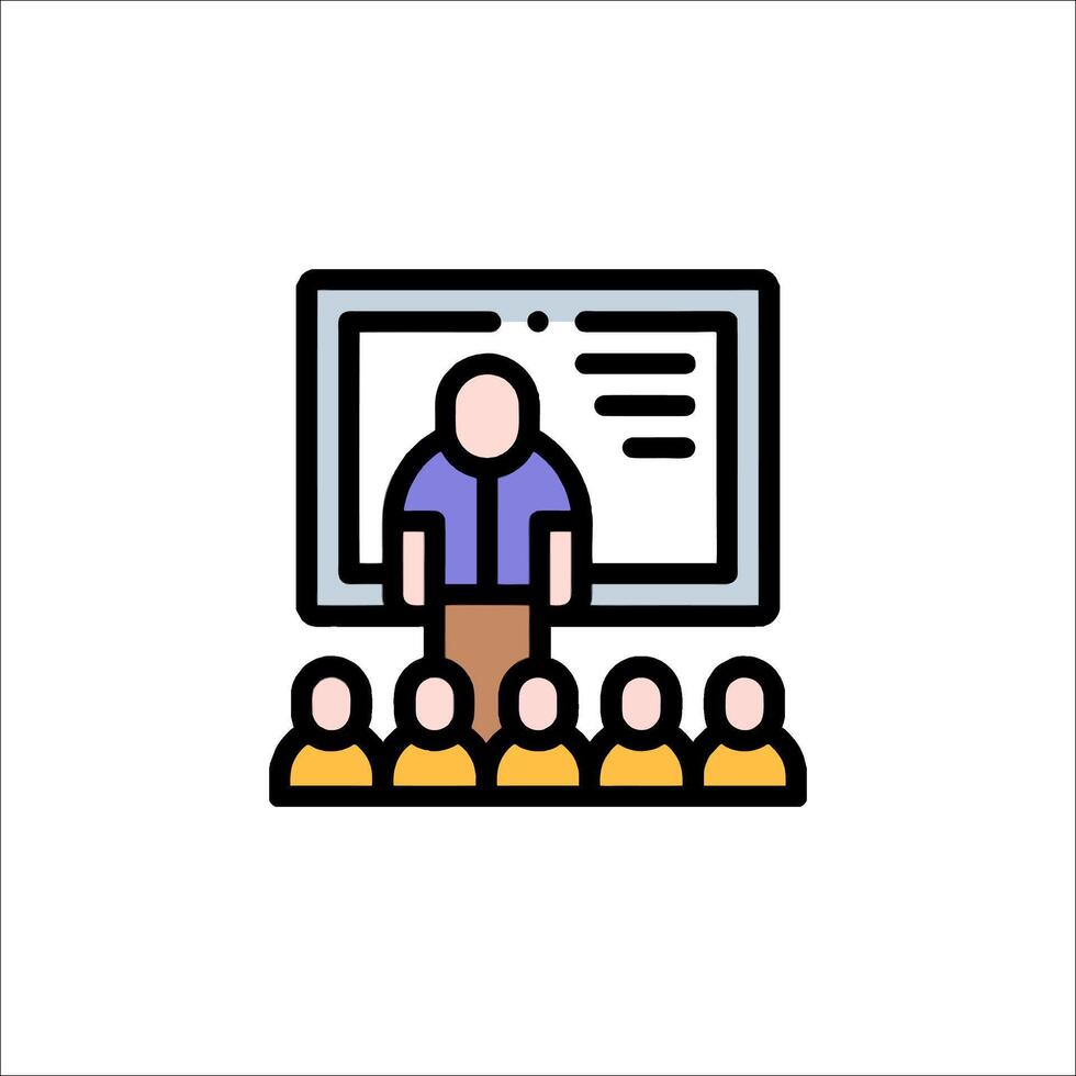 Teacher teaching class icon illustration vector