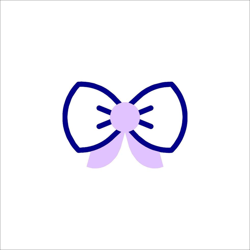 A purple bow with a white background vector