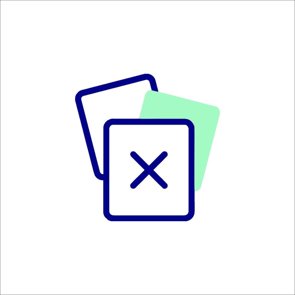 A card with an x on it and a card with a cross on it vector
