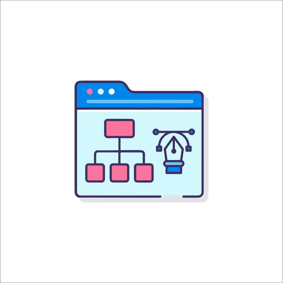 A web page with a diagram of a network vector