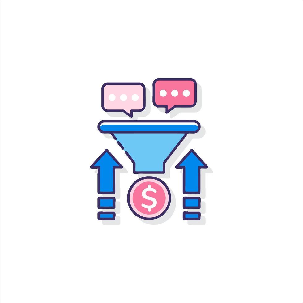 A funnel with speech bubbles and money vector