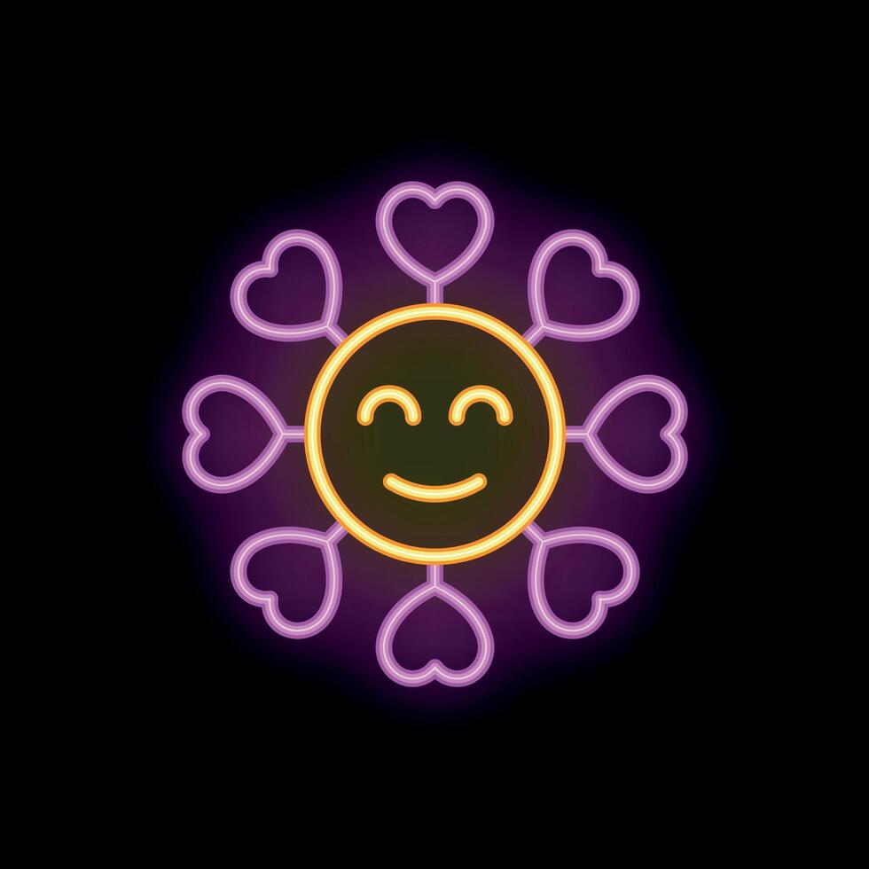 Neon love spreading positive energy with a smile vector