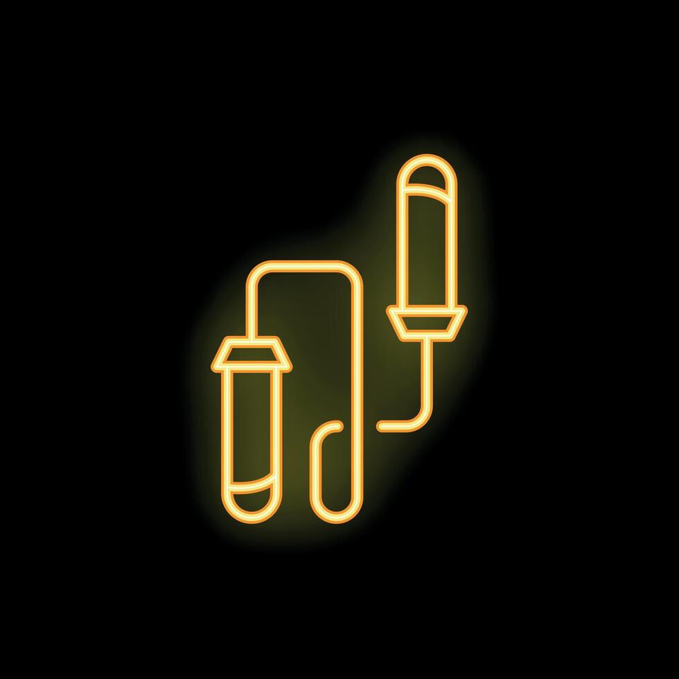 Neon sign showing a pair of skipping ropes for fitness training vector