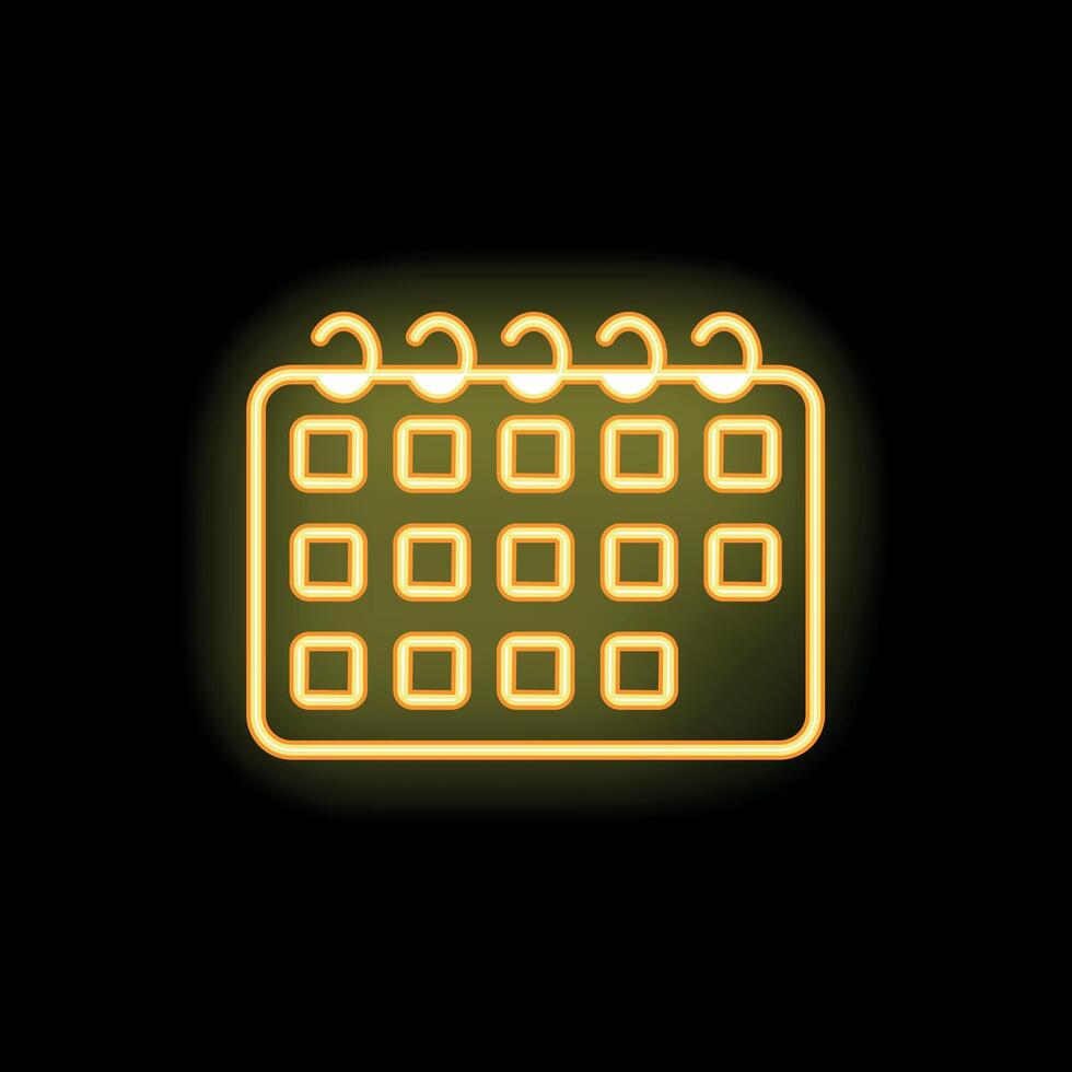 Neon yellow calendar icon glowing on dark background 52806747 Vector Neon yellow calendar icon glowing on dark background 52806747 Vector