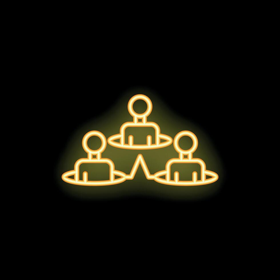 Neon icon style pictogram of people network connecting vector