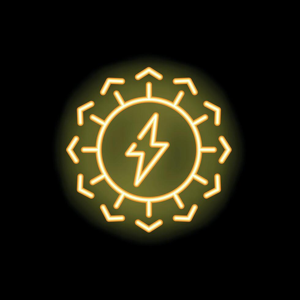 Decentralized energy system neon sign representing distributed power grid vector