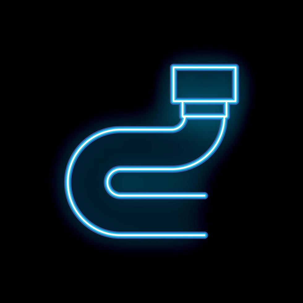 Blue glowing neon line car racing track icon isolated on black background vector