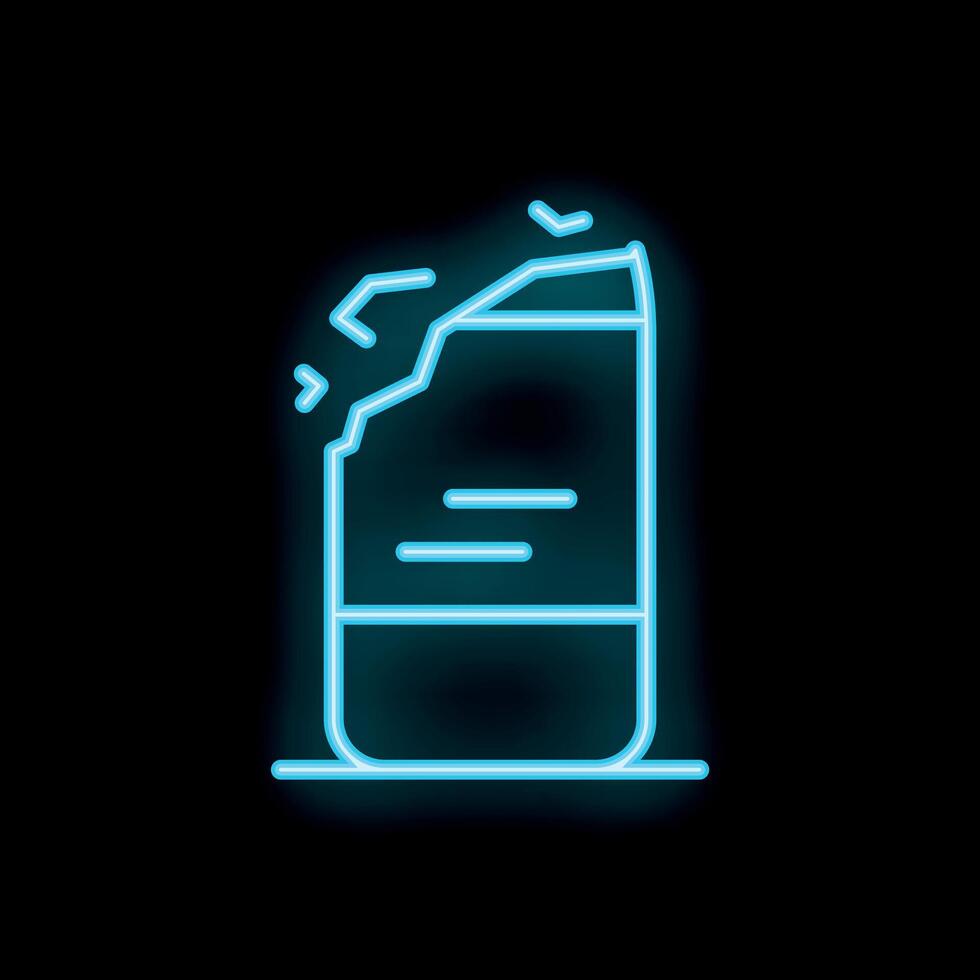 Neon sign depicting a broken phone on a dark background vector