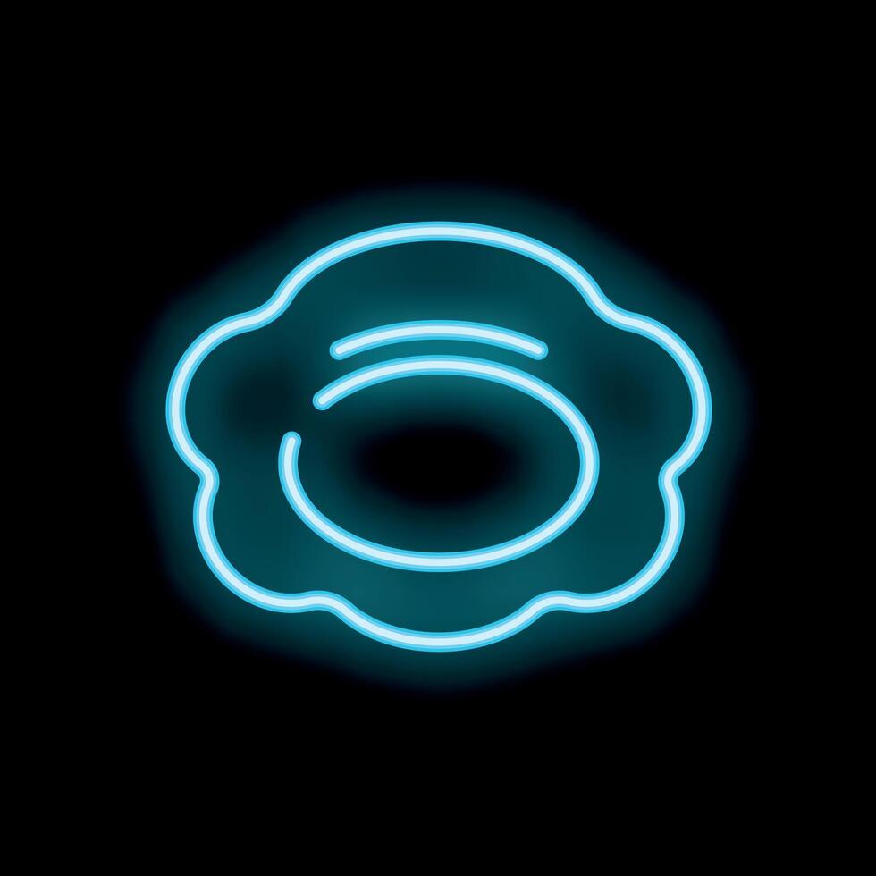 Neon sign showing a fried egg sunny side up on a black background vector