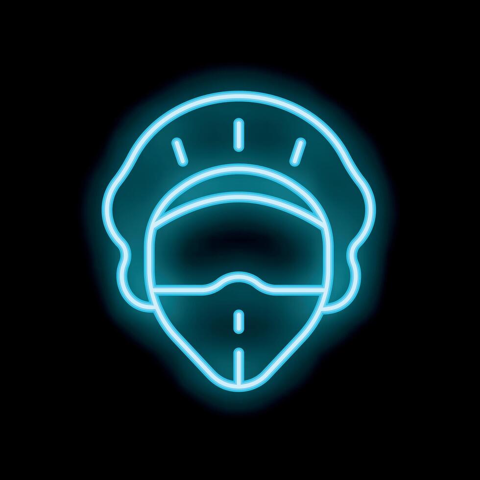 Neon style icon of a healthcare worker wearing a surgical mask vector