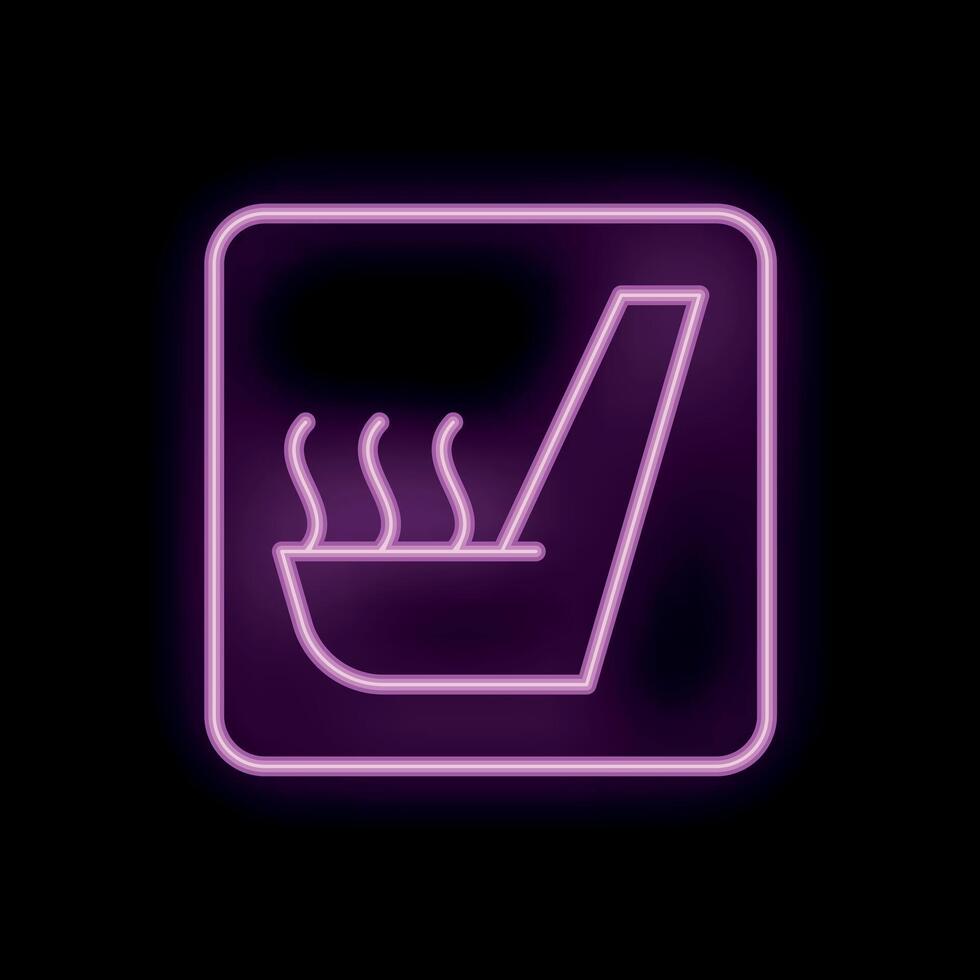 Heated car seat with steam neon light sign on a black background vector