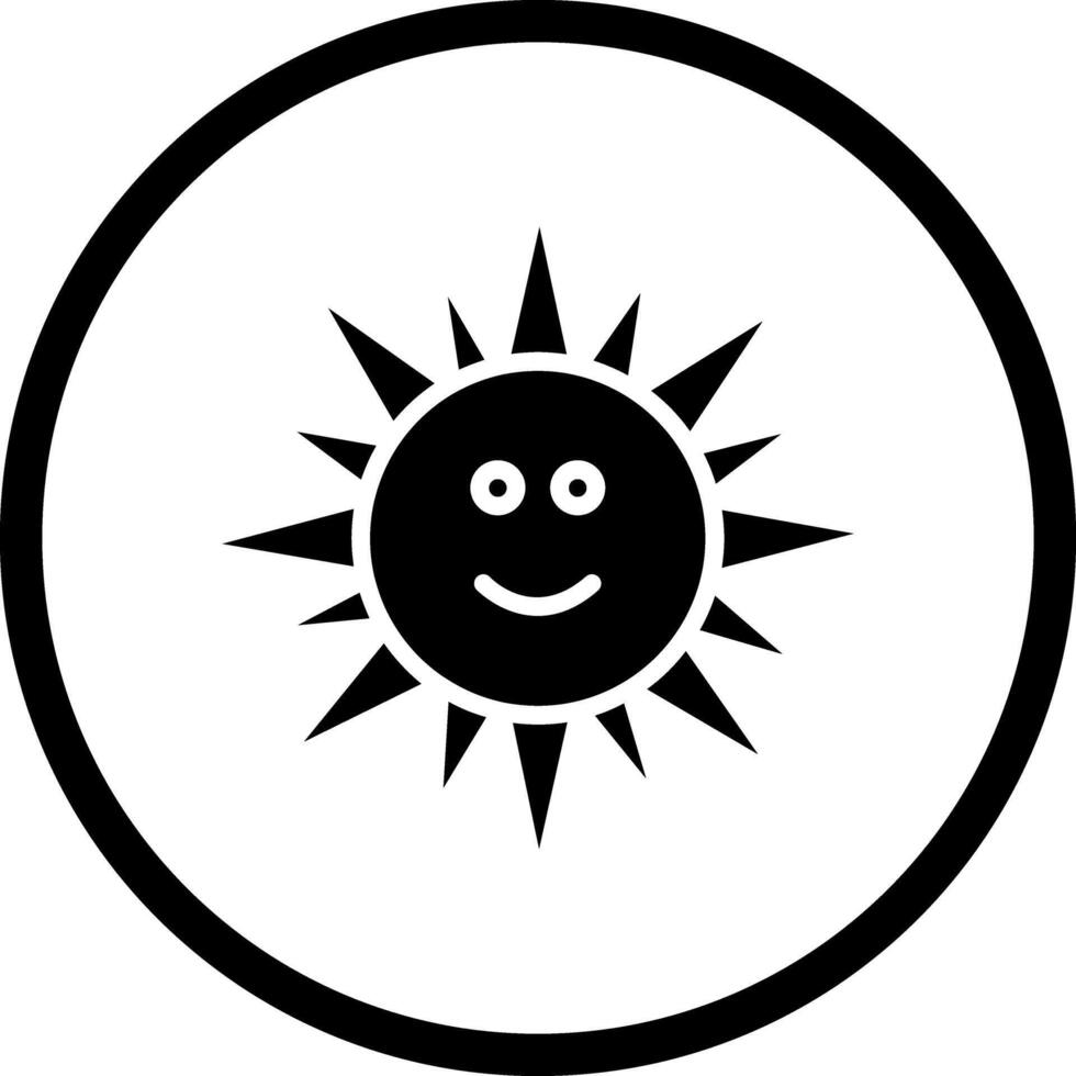 Sun with Face Icon Design vector