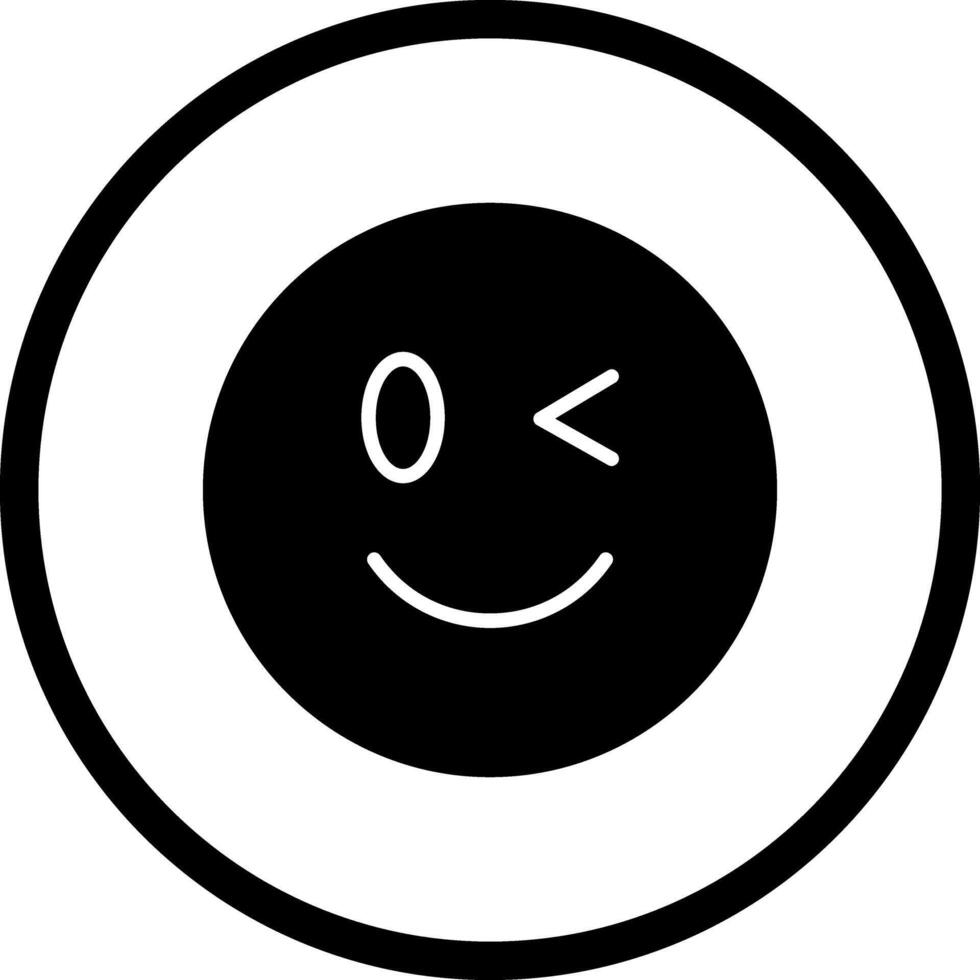 Winking Face Icon Design vector