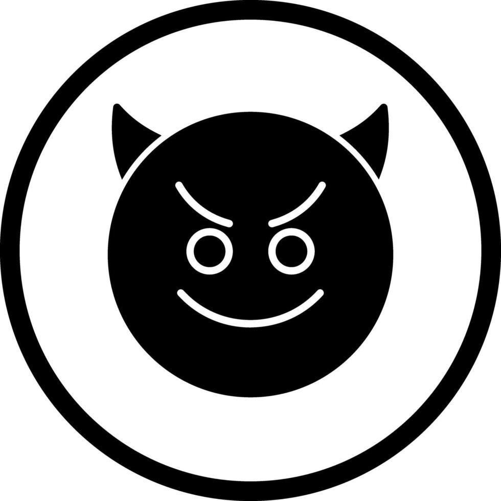 Smiling Face with Horns Icon Design vector