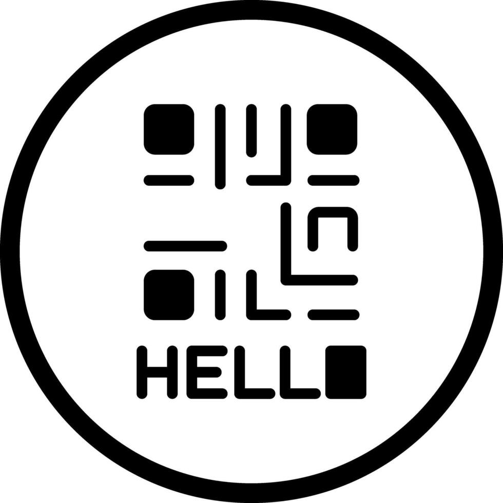 QR Code Text Icon Design vector