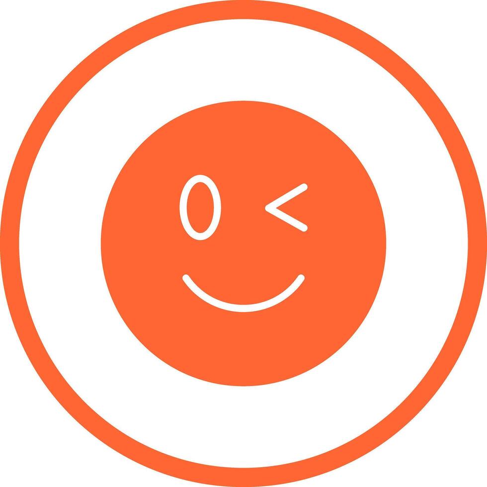 Winking Face Icon Design vector