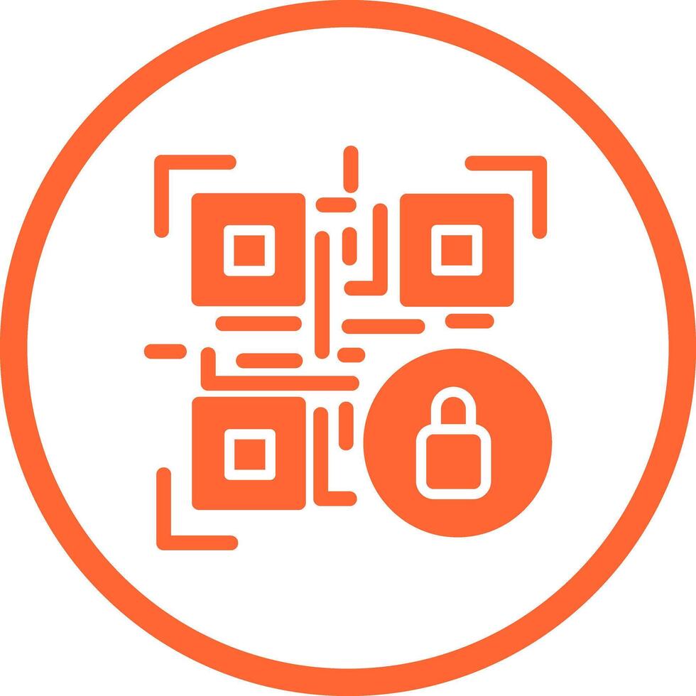 QR Code Encryption Icon Design vector