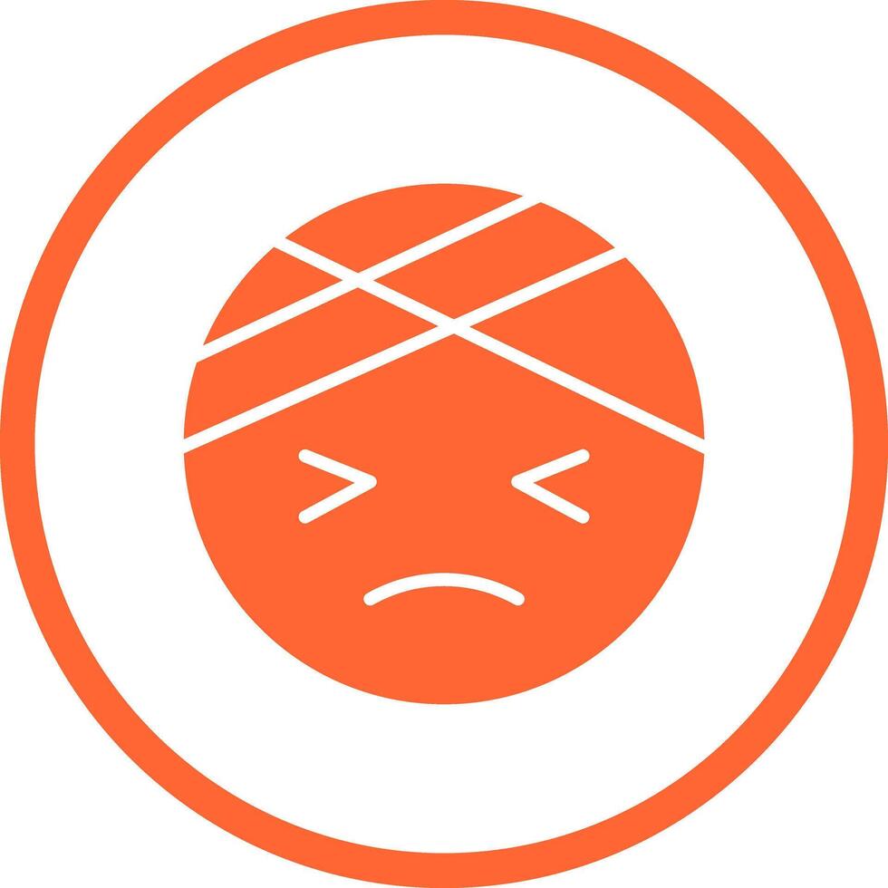 Face with Head-Bandage Icon Design vector