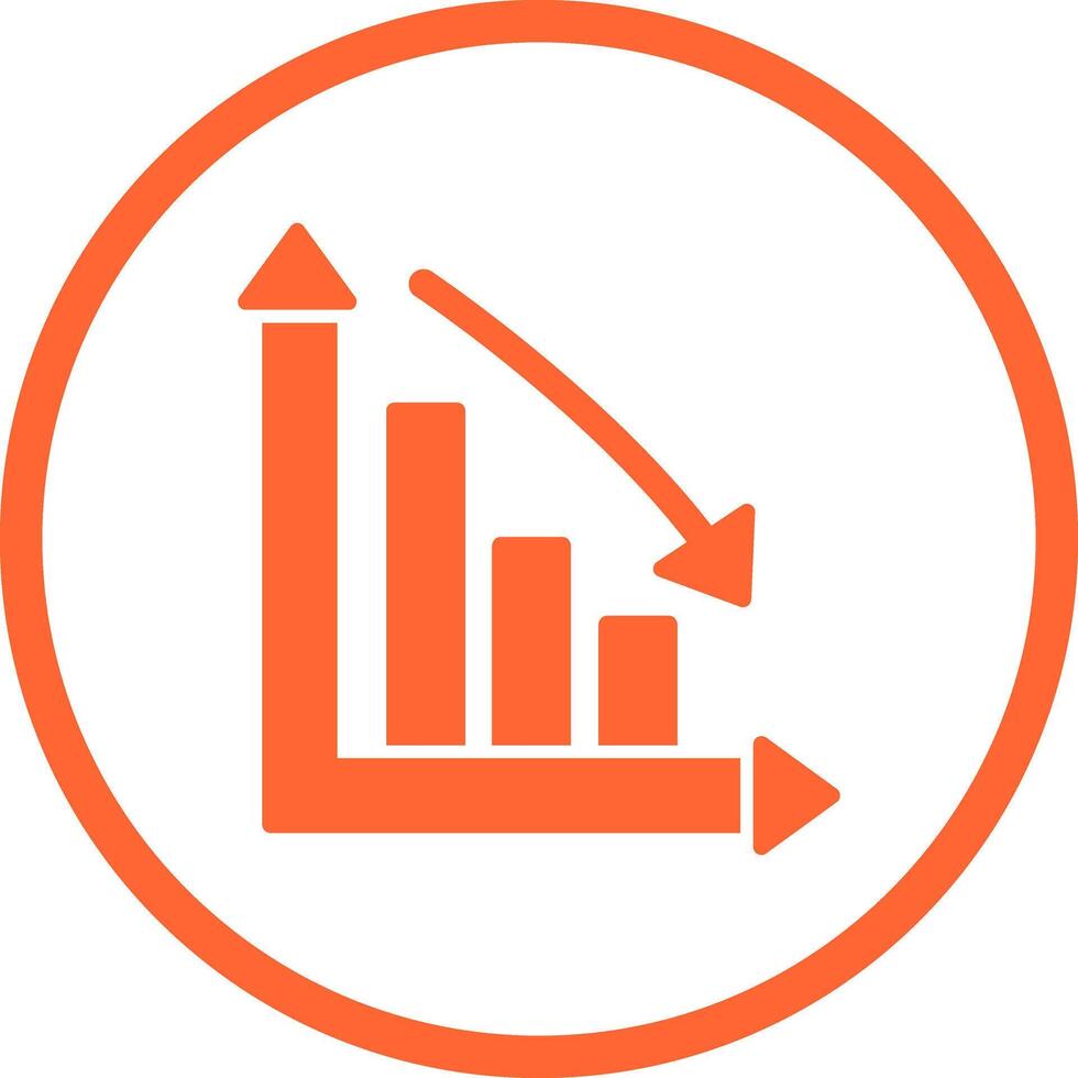 Chart Down Icon Design vector