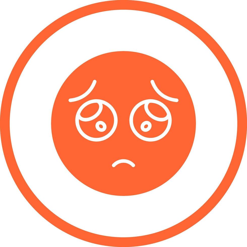 Pleading Face Icon Design vector
