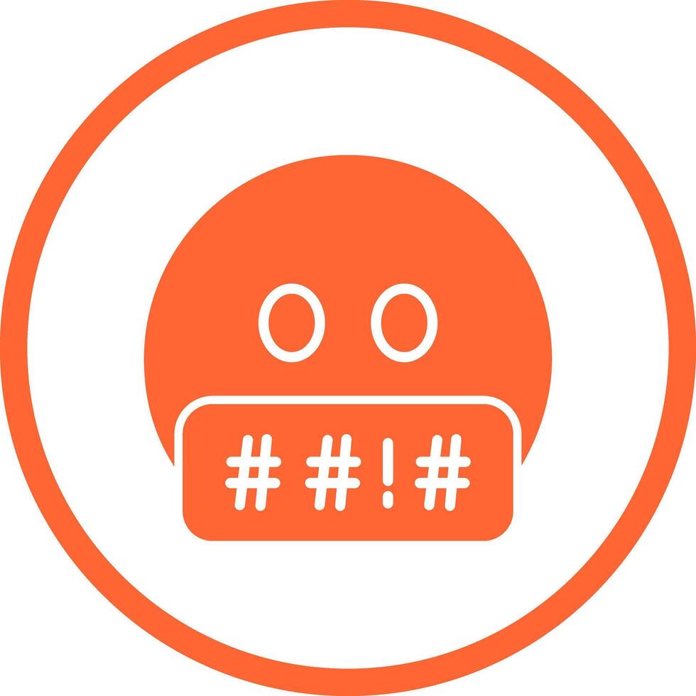 Face with Symbols on Mouth Icon Design vector