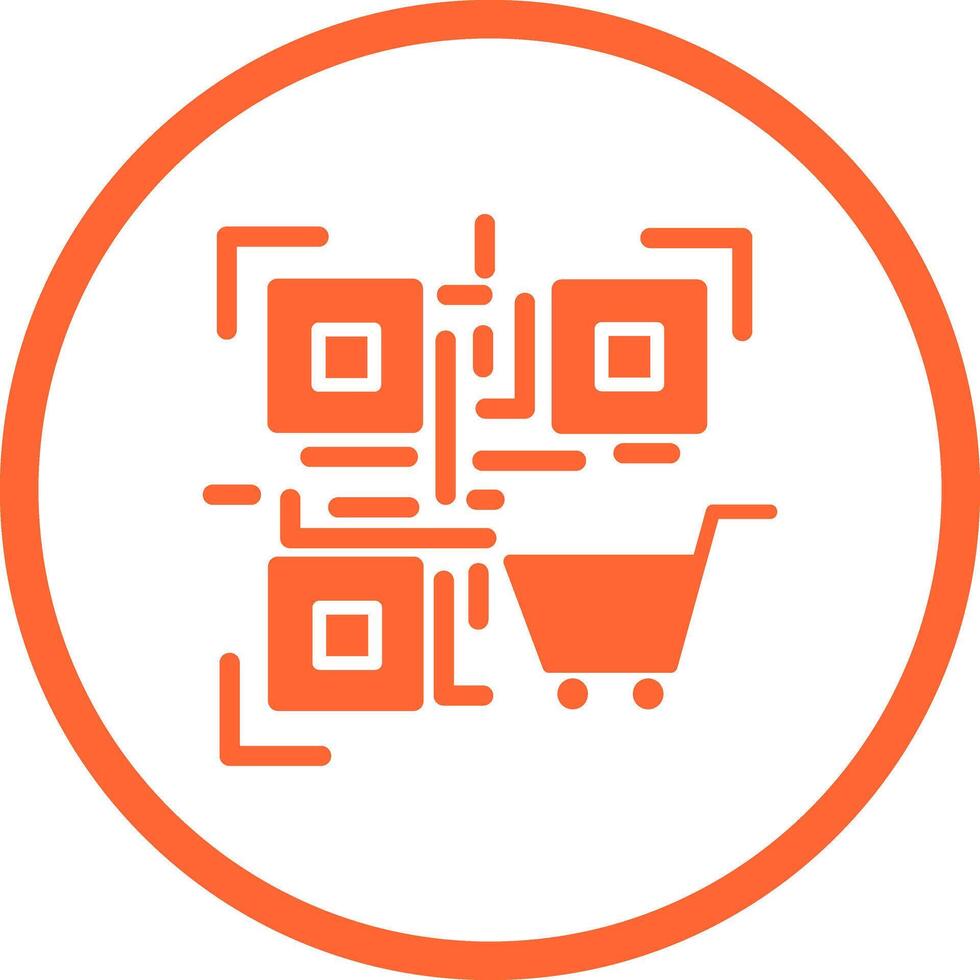 QR Code Shopping Icon Design vector