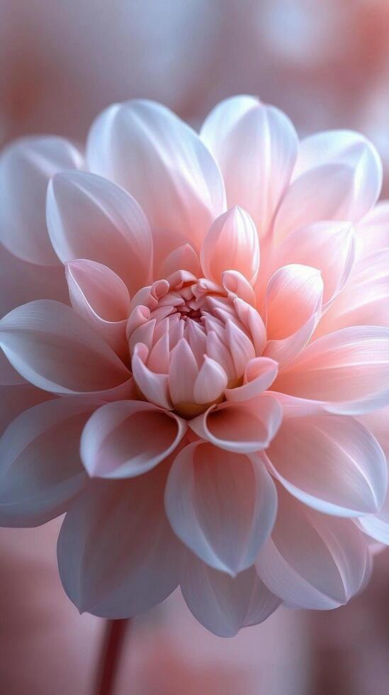 Delicate pink flower blooming in soft sunlight during early spring season photo