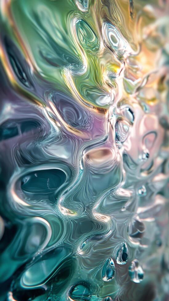 Colorful abstract patterns of bubbles and liquid elements captured in bright light photo