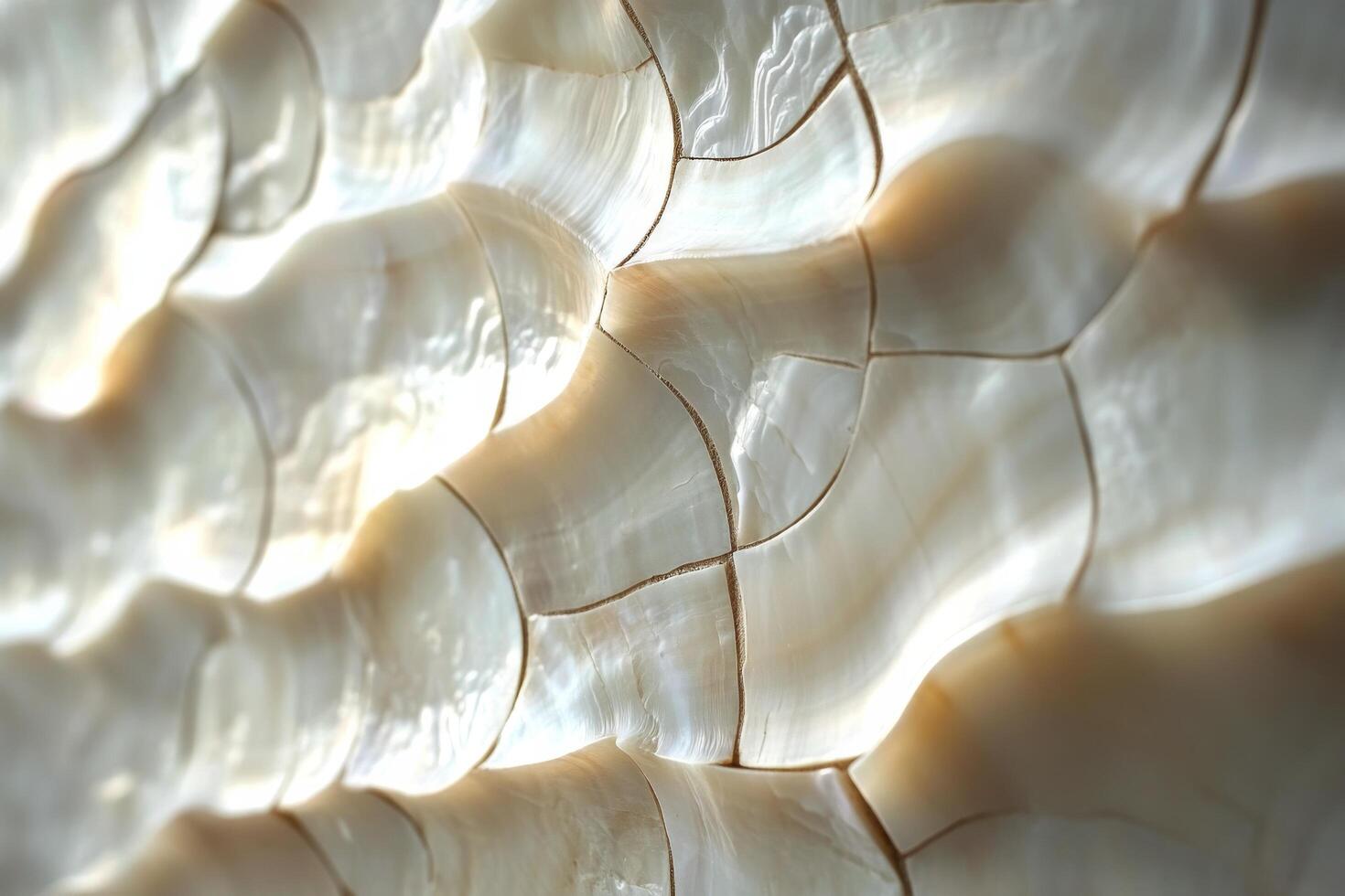 Natural seashells arranged artistically on a smooth surface creating a serene coastal atmosphere photo