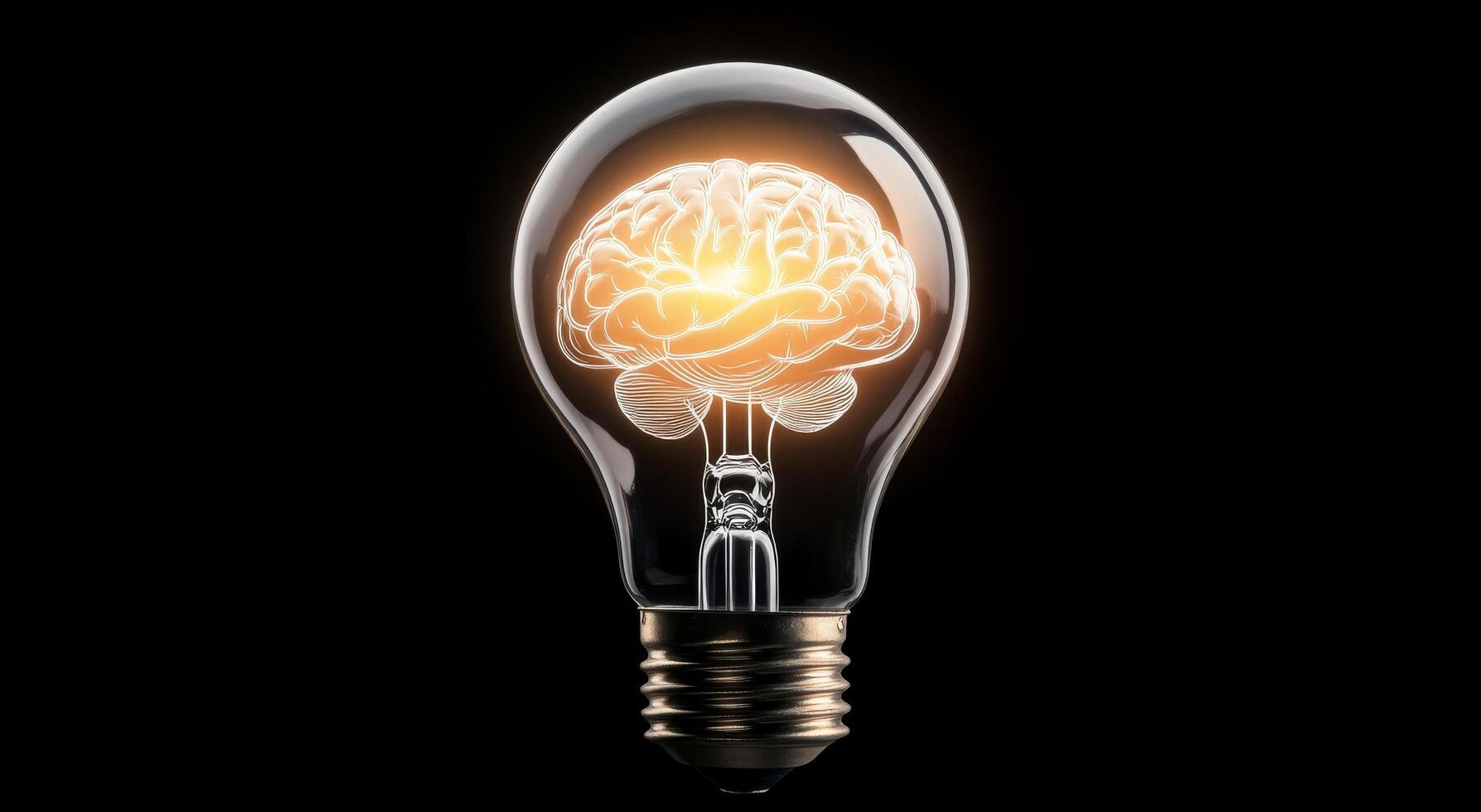 Creative light bulb design featuring a brain representing innovative thinking and ideas photo
