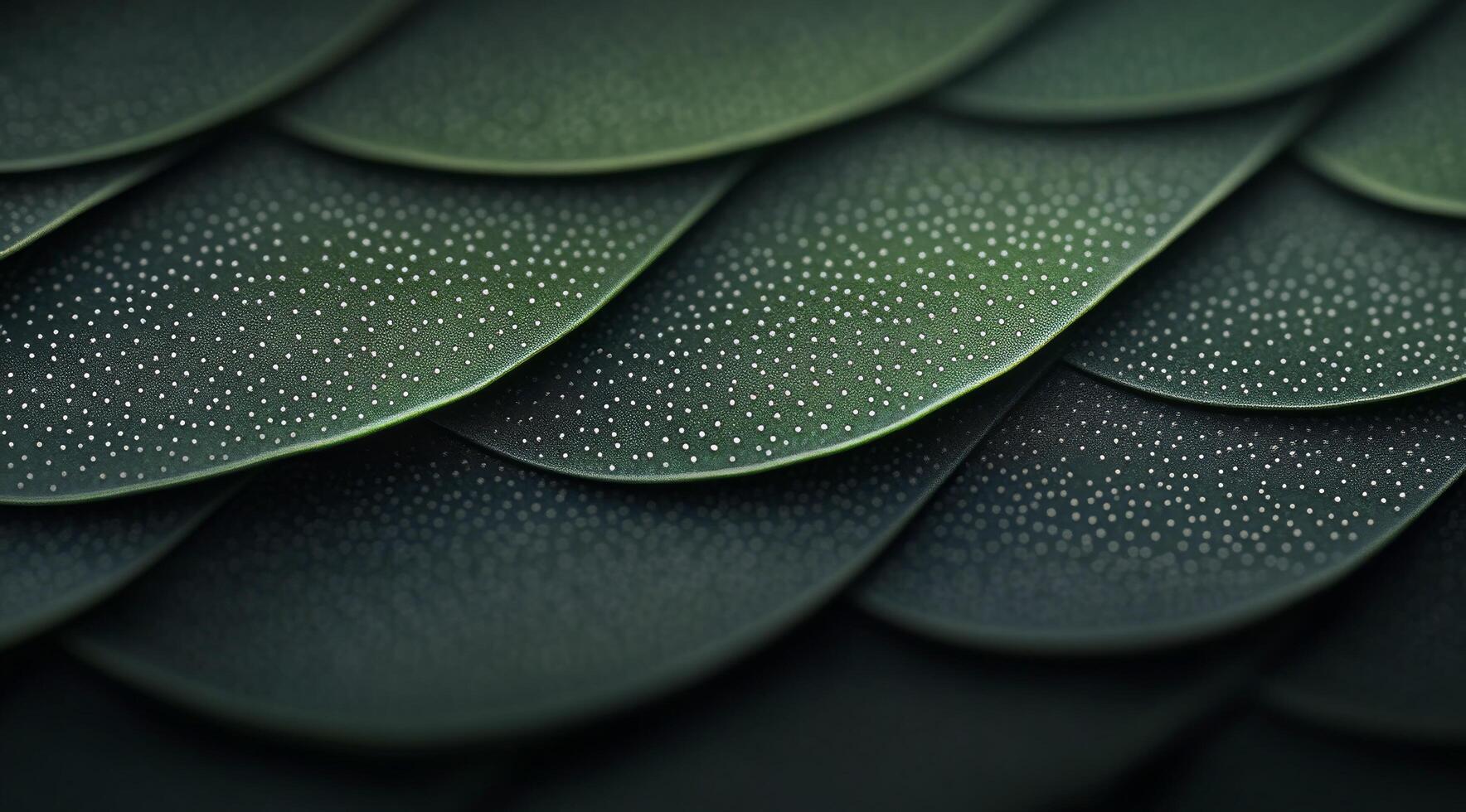 Close up view of a green leaf showcasing intricate vein patterns against a black background photo