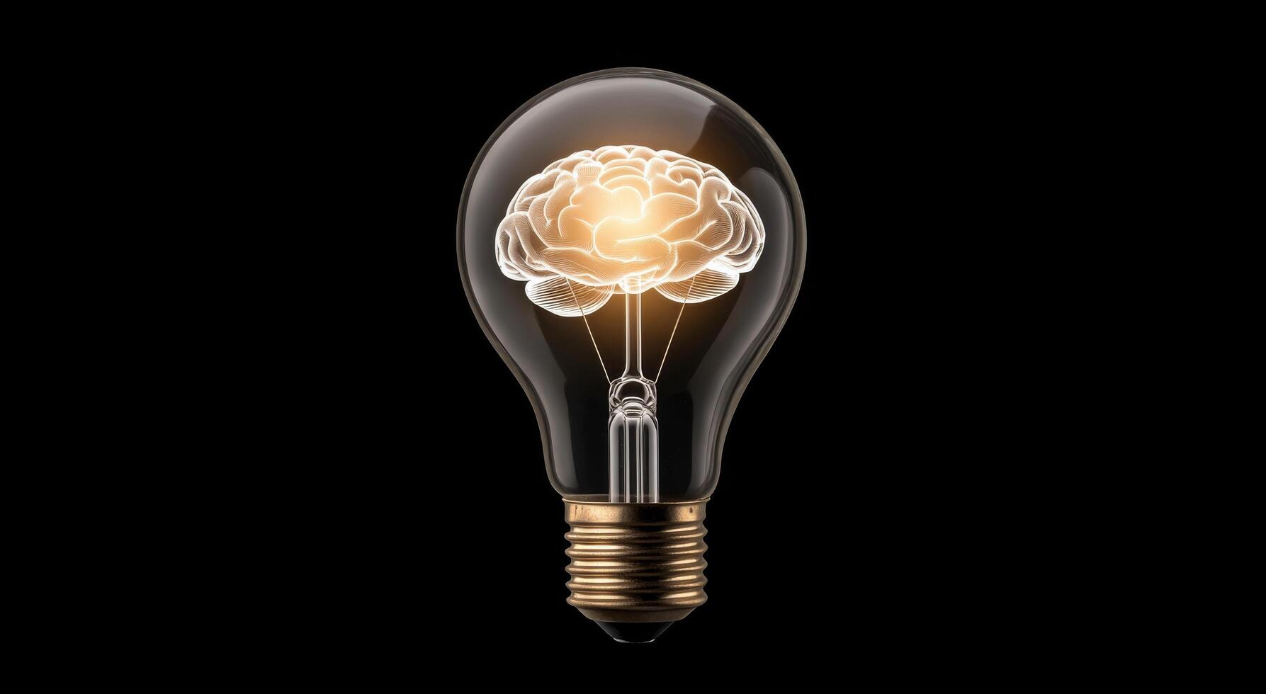 Creative light bulb design featuring a brain representing innovative thinking and ideas photo