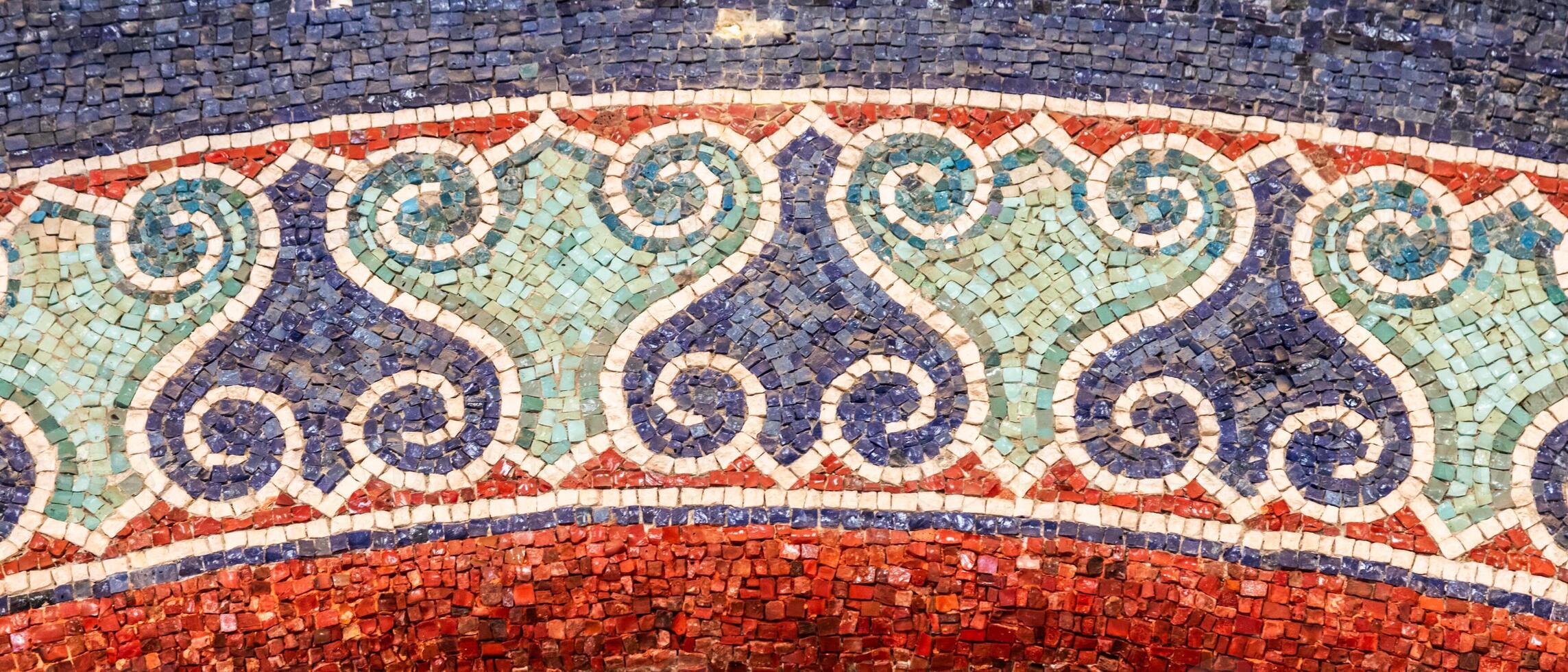 Mosaic detail design in the Neonian Baptistery, located next to the Ravenna Cathedral photo
