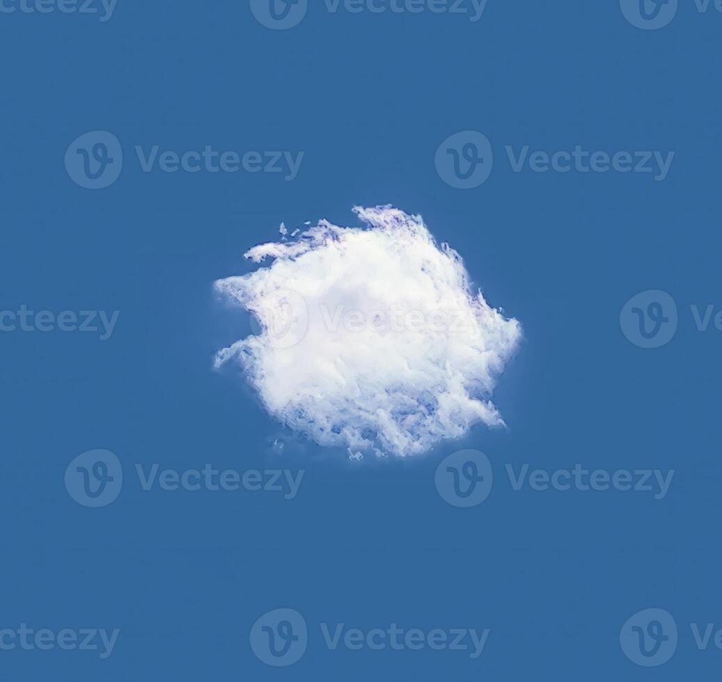 Single cloud isolated over deep blue sky background photo