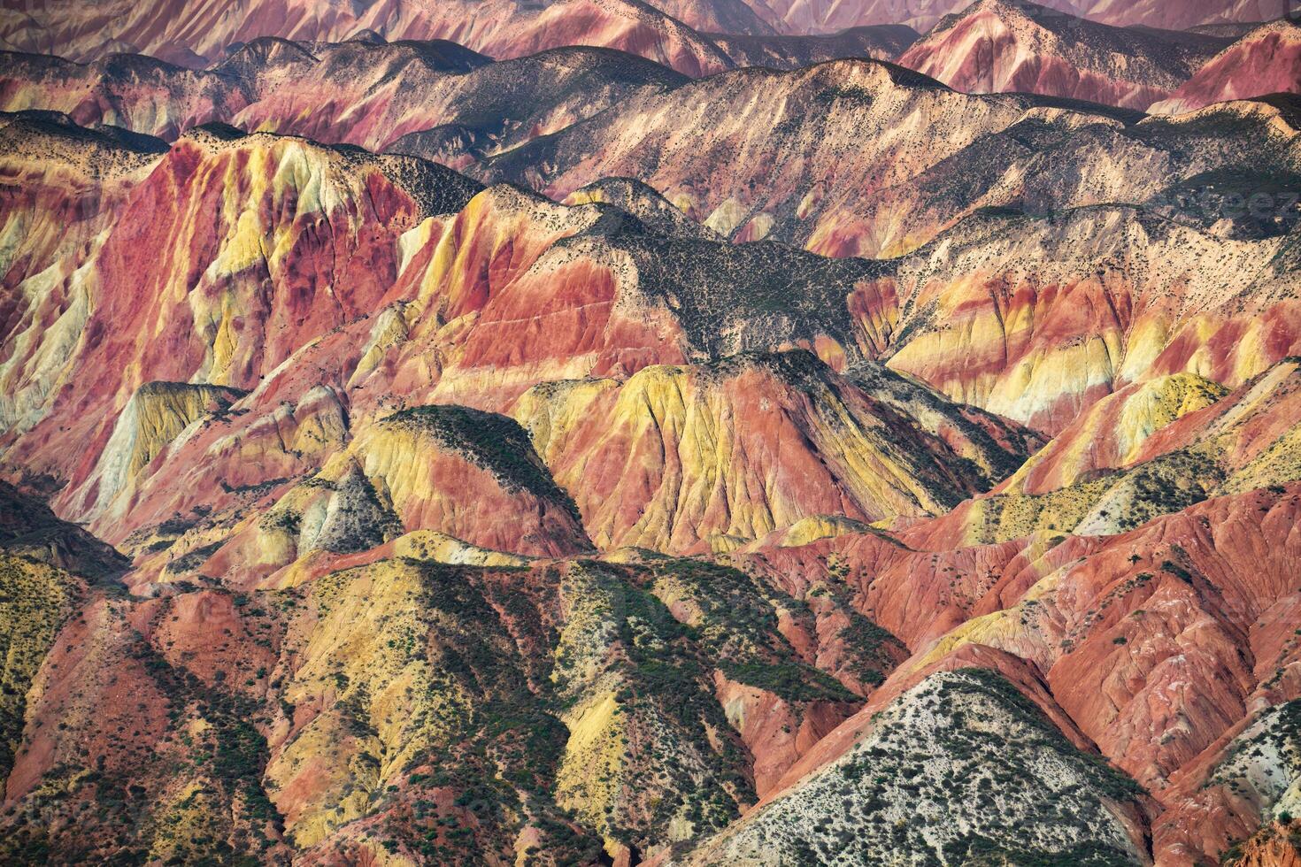 Rainbow hills scenic area of Zhangye National Geopark in Zhangye town, Gansu, China photo