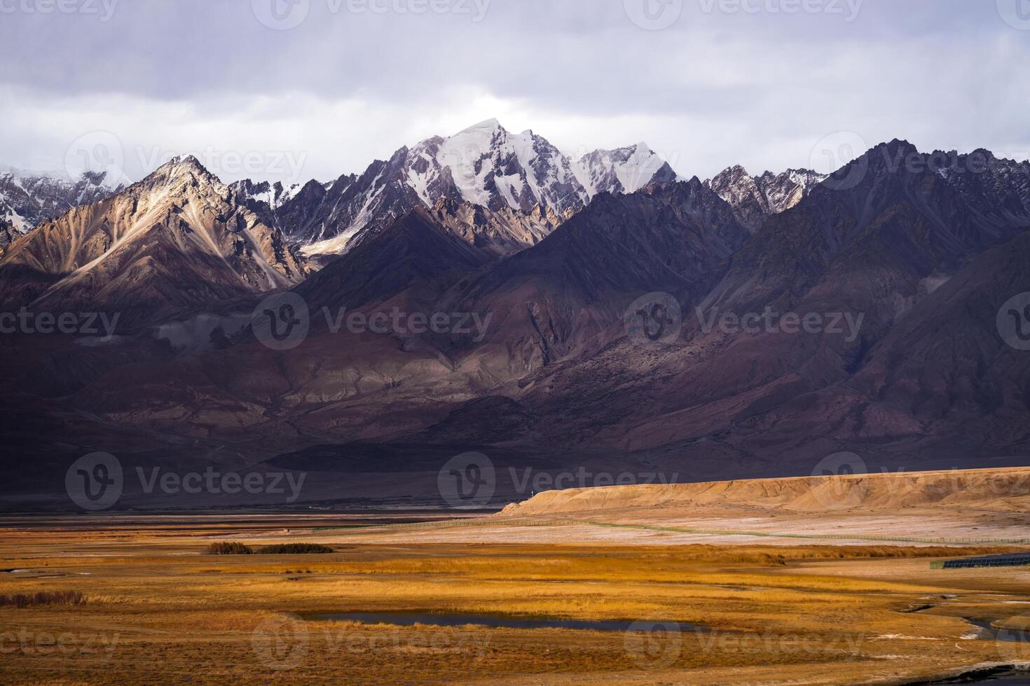 Natural landscape views alongside the road in Western Xinjiang, China photo